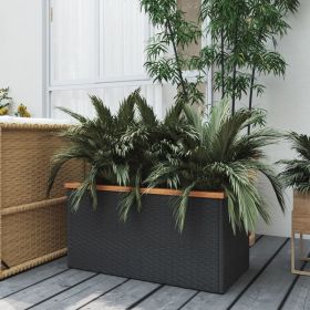 Planter Black 31.5"x15.7"x15.7" Poly Rattan