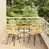 5 Piece Patio Dining Set Poly Rattan