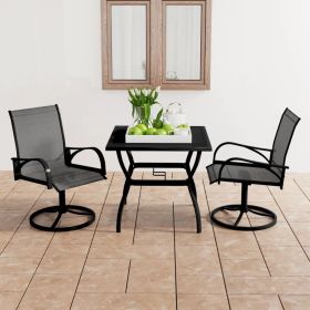 3 Piece Patio Dining Set Textilene and Steel