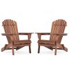 Wooden Outdoor Folding Adirondack Chair Set of 2 Wood Lounge Patio Chair for Garden,Garden, Lawn, Backyard, Deck, Pool Side, Fire Pit,Half Assembled,