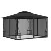 Gazebo with Nets 9.8'x9.8'x8.7' Anthracite