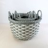 3-Pack Stackable Hand Woven Wicker Storage and Laundry Basket with Handles