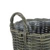 3-Pack Multi-purposes Basket with handler - Hand Woven Wicker - Gray