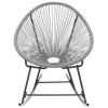 Outdoor Rocking Moon Chair Gray Poly Rattan