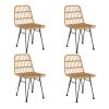 5 Piece Patio Dining Set Poly Rattan