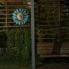 Solar Blue Leaf Stake Wind Spinner