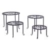 Metal Plant Stand 4 in 1 Potted Irons Planter Supports Floor Flower Pot Round Rack Display