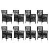 9 Piece Patio Dining Set Poly Rattan Black