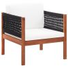 4 Piece Patio Lounge Set Solid Acacia Wood