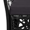 9 Piece Patio Dining Set Poly Rattan Black