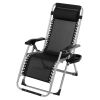 Infinity Zero Gravity Chair with Pad, Patio Chairs with Pillow and Utility Tray Adjustable Folding Recliner for Deck,Patio,Beach,Yard,Grey