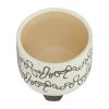 S/2 CERAMIC 6/8" SCRIBBLE FOOTED PLANTER, BEIGE