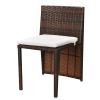 3 Piece Bistro Set with Cushions Poly Rattan Brown