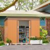 4.2'x9.1'ft Outdoor Storage Shed - Coffee Brown