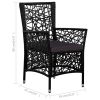 9 Piece Patio Dining Set Poly Rattan Black