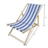 populus wood sling chair blue Stripe Broad blue Stripe (color: Dark blue) folding chaise lounge chair