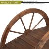 3.3ft with Half Wheel Railing Patio Wooden Bridge Carbonized