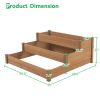 48.6 x 48.6 x 21in Raised Garden Bed Horticulture Outdoor Elevated Flower Box Tiered Garden Bed Wooden Vegetables Brown