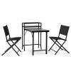 3PCS Patio Bistro Set, Patio Set of Foldable Patio Table and Chairs,Outdoor Patio Furniture Sets,Black