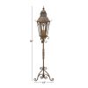 DecMode Brown Metal Tall Standing Decorative Candle Lantern