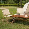 54.5*58*73.5cm Large Aluminum Frame 600D Khaki Oxford Fabric Loading 100kg Imitation Wood Grain Spray Paint Camping Chair Khaki