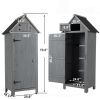 30.3"L X 21.3"W X 70.5"H Outdoor Storage Cabinet Tool Shed Wooden Garden Shed Gray