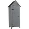 30.3"L X 21.3"W X 70.5"H Outdoor Storage Cabinet Tool Shed Wooden Garden Shed Gray