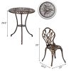 Cast Aluminum Outdoor 3 Piece Tulip Bistro Set of Table and Chairs XH