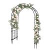 134*59*213cm Double Layer Iron Art Arc Top Iron Arch Black