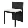 3 Piece Bistro Set with Cushions Poly Rattan Black