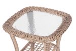 3 Pieces Outdoor Wicker Swive Rocking Chair Set, Patio Bistro Sets with 2 Rattan Rocker Chairs and Glass Coffee Table for Backyard