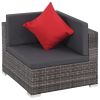 8 Piece Patio Lounge Set with Cushions Poly Rattan Gray