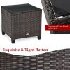 3 Pieces Rattan Patio Furniture Set with Washable Cushion