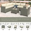 U_STYLE Patio Furniture Set, 5 Piece Outdoor Conversation Set,with Coffee Table, Cushions and Single Chair