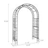 134*59*213cm Double Layer Iron Art Arc Top Iron Arch Black