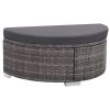 8 Piece Patio Lounge Set with Cushions Poly Rattan Gray