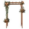 152*60*215cm Beautiful And Practical Flat-Topped Wooden Arch Garden Arch Dark Brown