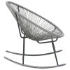 Outdoor Rocking Moon Chair Gray Poly Rattan