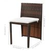 3 Piece Bistro Set with Cushions Poly Rattan Brown