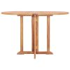 5 Piece Folding Patio Dining Set Solid Teak Wood