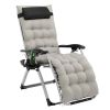 Infinity Zero Gravity Chair with Pad, Patio Chairs with Pillow and Utility Tray Adjustable Folding Recliner for Deck,Patio,Beach,Yard,Grey