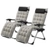 Infinity Zero Gravity Chair with Pad, Patio Chairs with Pillow and Utility Tray Adjustable Folding Recliner for Deck,Patio,Beach,Yard,Grey