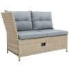 Outdoor Patio 4-Piece All Weather PE Wicker Rattan Sofa Set with Adjustable Backs for Backyard, Poolside, Gray