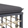 Patio Middle Sofa with Dark Gray Cushions Poly Rattan