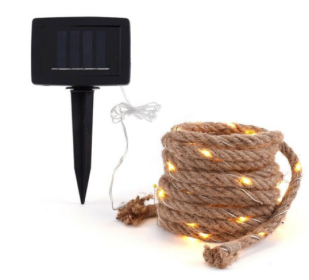 Solar Hemp Rope String Copper Wire LED Light (Option: Ordinary 5meters 200lights)