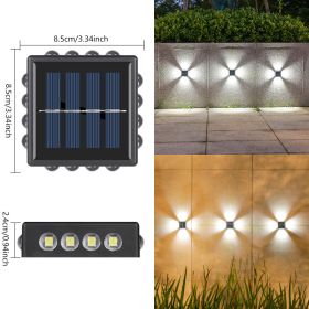 Solar Outdoor Wall Convex Mirror Wall Lamp Outdoor Courtyard Decoration Spotlight Villa Exterior Wall Garden Layout Wall Washer (Option: 16LED White Light-Solar Wall Lamp)