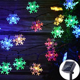 LED Solar Snowflake Light String Garden Christmas Tree Decoration (Option: Color snowflakes-5meters and 20lights with tw)