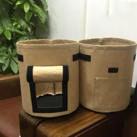 Heavy Duty Non-Woven Fabric Pots with Flap and Handles Root Crops Plant Grow Bags (Color: Brown)