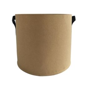 Portable Grow Bag Fabric Plant Bag with Handles - 3, 5, 7, 10, 15 or 20 Gallons (Color: Light Brown)