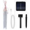 Solar Powered Meteor Shower String Lights 9.84FT Falling Raindrop Tube Lamp Water Resistant Decorative Lights